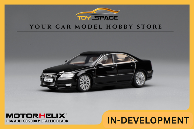[MOTORHELIX] 1:64 Audi S8 2008 Metallic Black - Toy Space Diecast Online Store Singapore