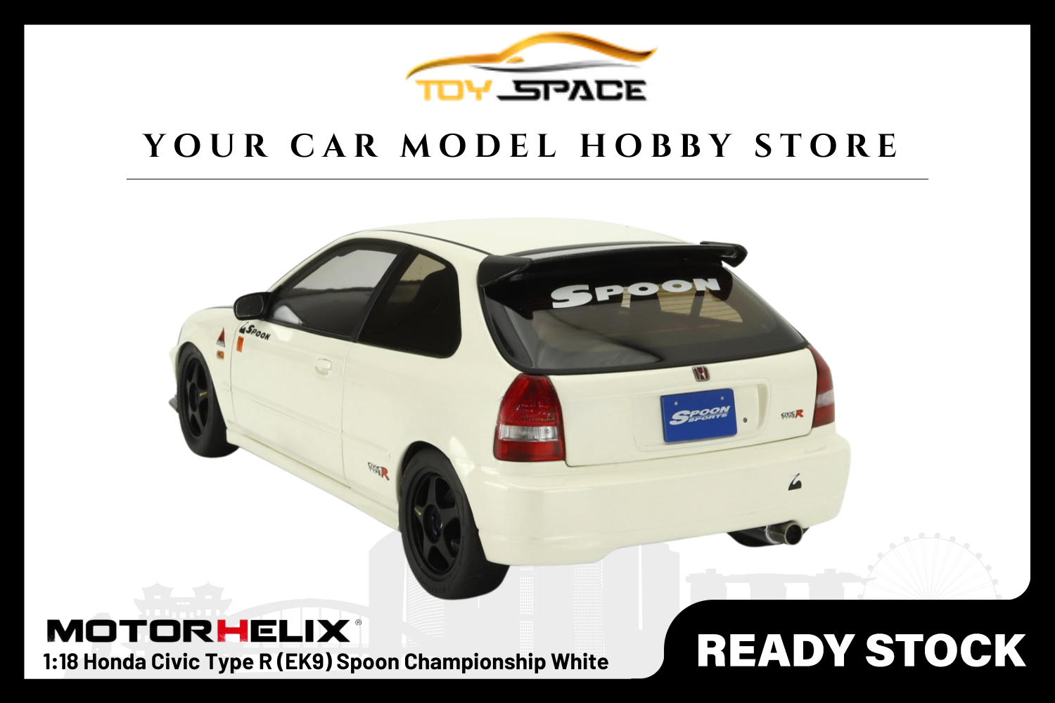 [MOTORHELIX] 1:18 Honda Civic Type R (EK9) Spoon Championship White