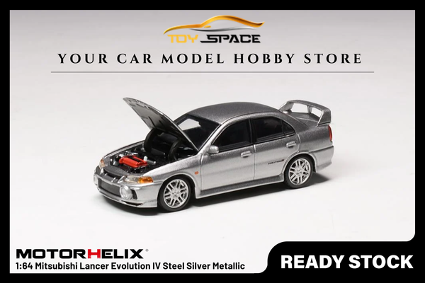 [MOTORHELIX] 1:64 Mitsubishi Lancer Evolution IV Steel Silver Metallic