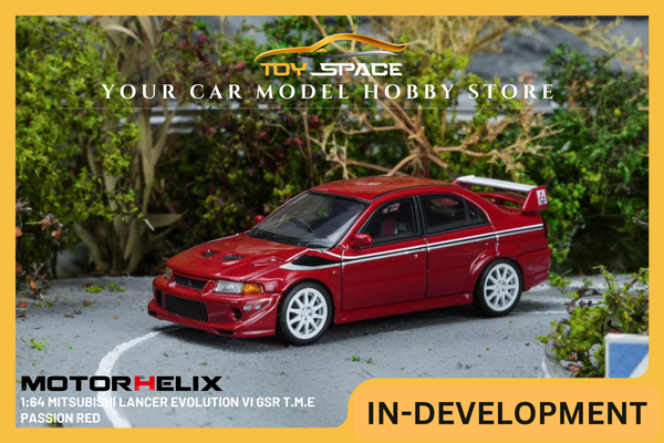 [MOTORHELIX] 1:64 Mitsubishi Lancer Evolution VI GSR T.M.E Passion Red - Toy Space Diecast Online Store Singapore