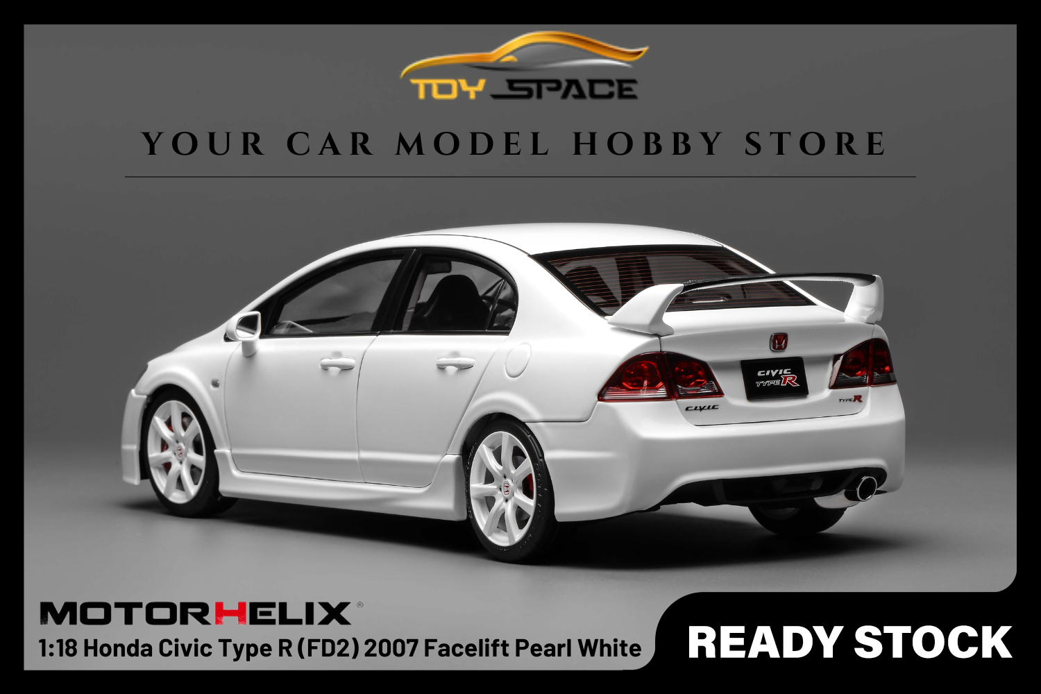 [MOTORHELIX] 1:18 Honda Civic Type R (FD2) 2007 Facelift Pearl White