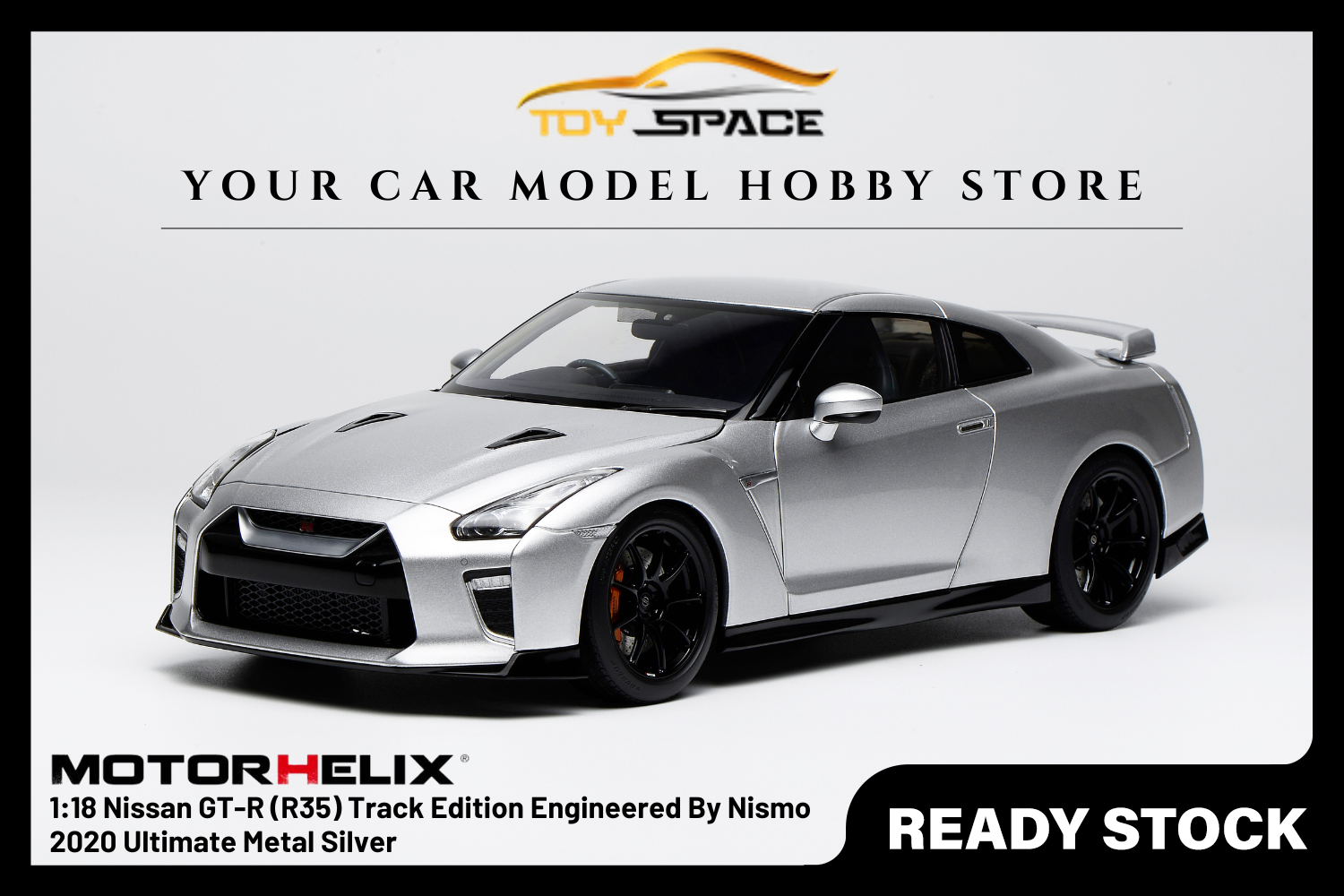 [MOTORHELIX] 1:18 Nissan GT-R (R35) Track Edition Engineered By Nismo 2020 Ultimate Metal Silver