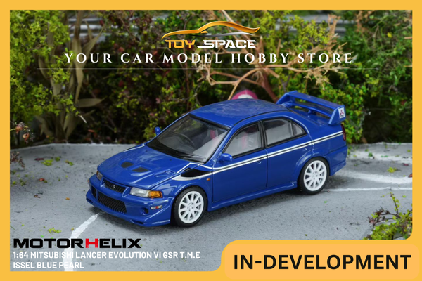 [MOTORHELIX] 1:64 Mitsubishi Lancer Evolution VI GSR T.M.E Issel Blue Pearl - Toy Space Diecast Online Store Singapore