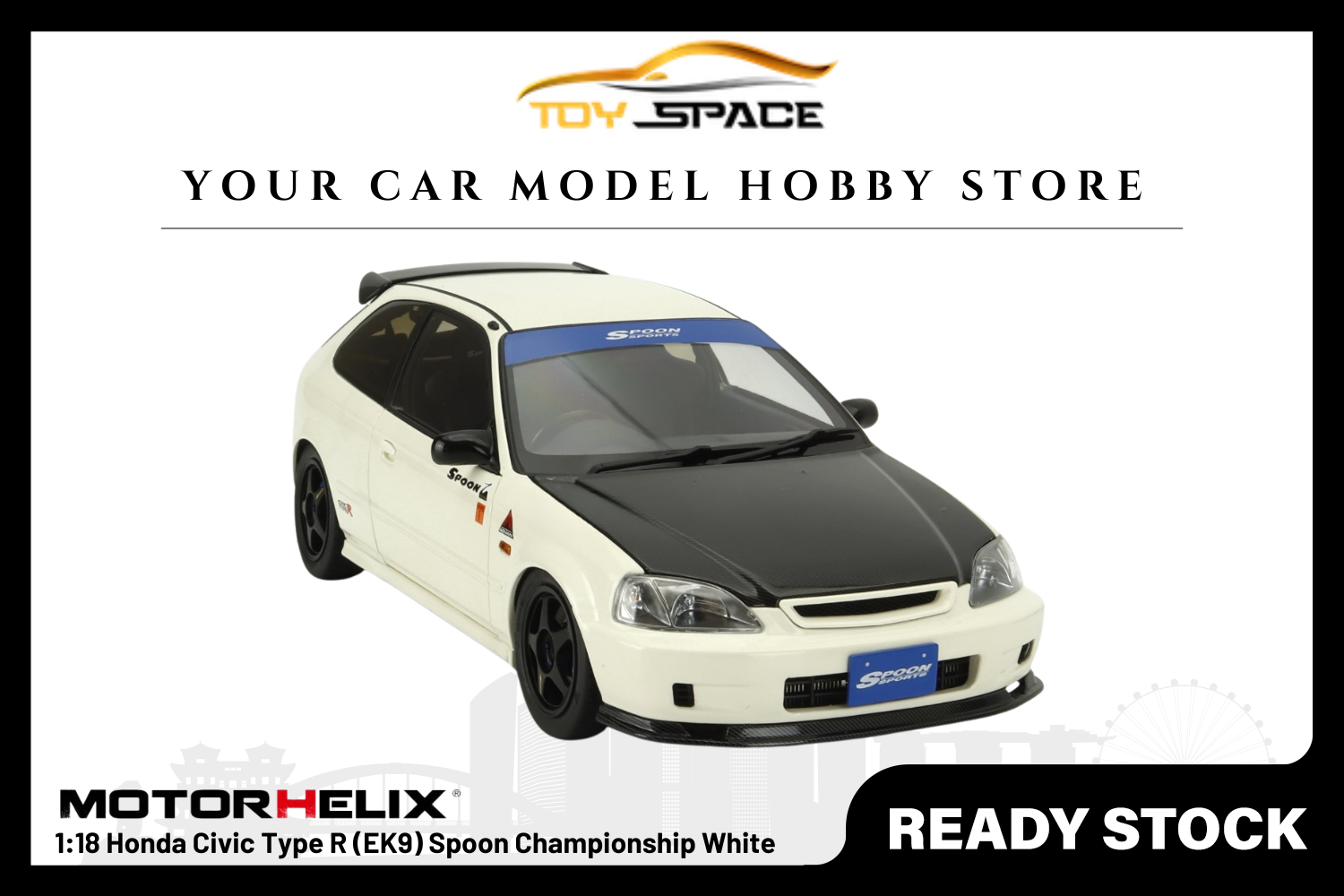 [MOTORHELIX] 1:18 Honda Civic Type R (EK9) Spoon Championship White