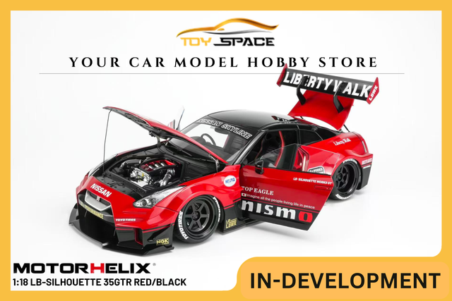 [MOTORHELIX] 1:18 LB-Silhouette 35GTR Red/Black - Toy Space Diecast Online Store Singapore