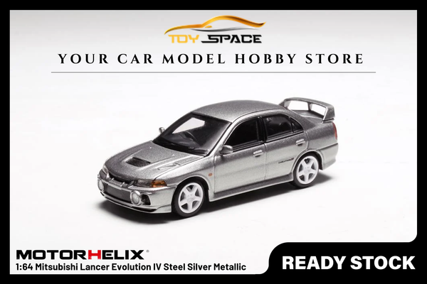 [MOTORHELIX] 1:64 Mitsubishi Lancer Evolution IV Steel Silver Metallic
