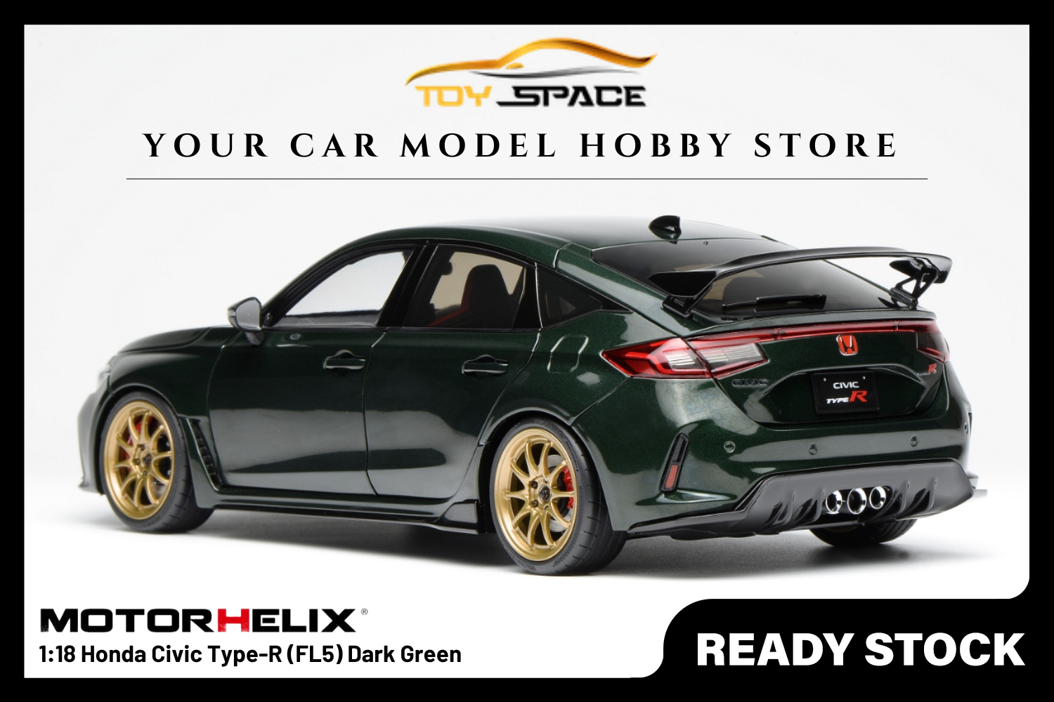 [MOTORHELIX] 1:18 Honda Civic Type-R (FL5) Dark Green