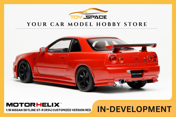 [MOTORHELIX] 1:18 Nissan Skyline GT-R (R34) Customized Version Red