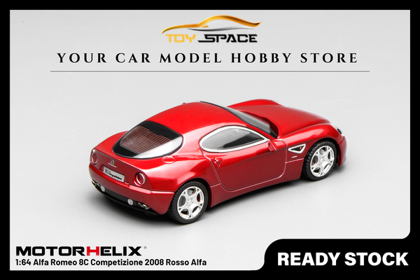 [MOTORHELIX] 1:64 Alfa Romeo 8C Competizione 2008 Rosso Alfa - Toy Space Diecast Online Store Singapore