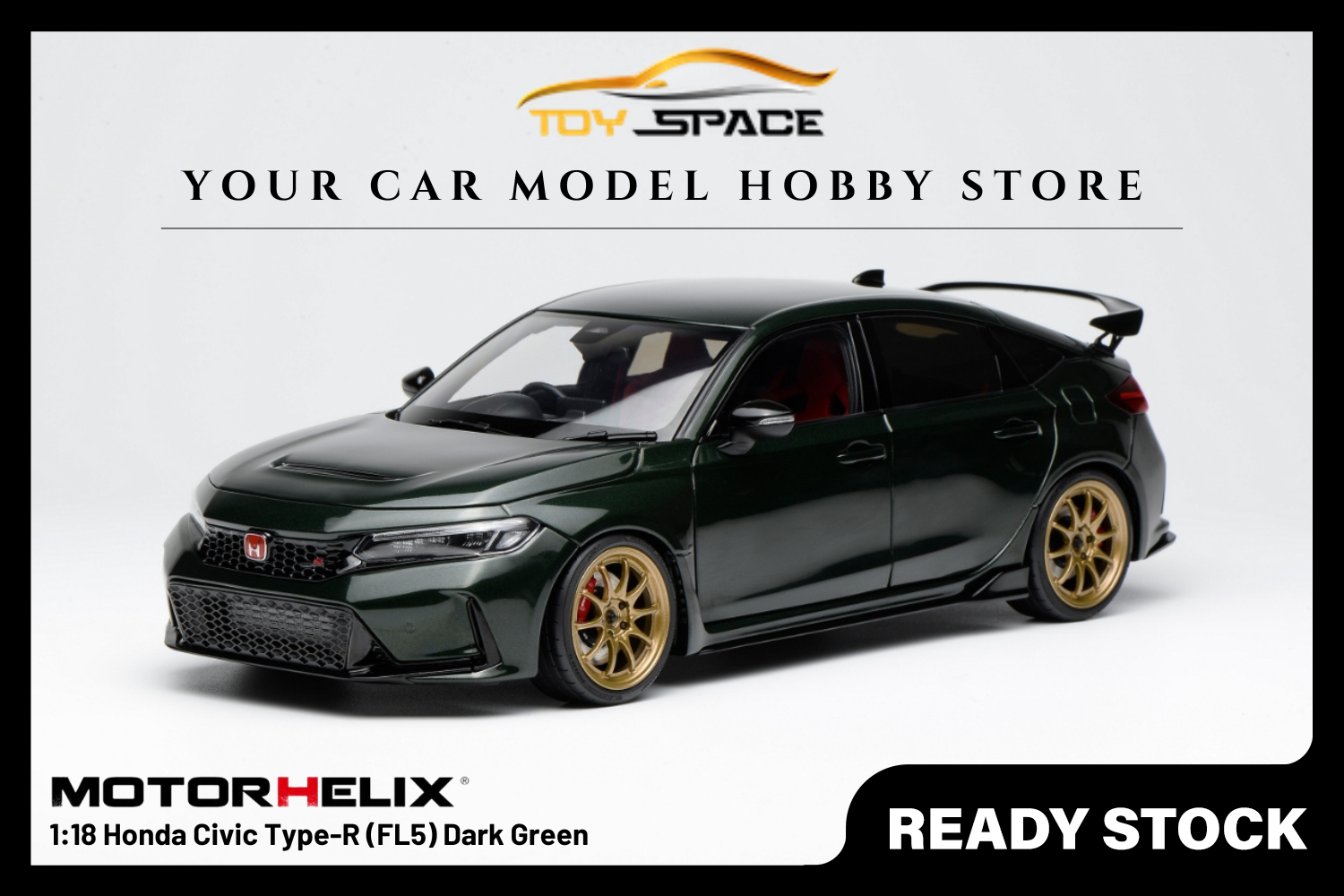 [MOTORHELIX] 1:18 Honda Civic Type-R (FL5) Dark Green
