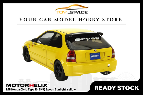 [MOTORHELIX] 1:18 Honda Civic Type R (EK9) Spoon Sunlight Yellow