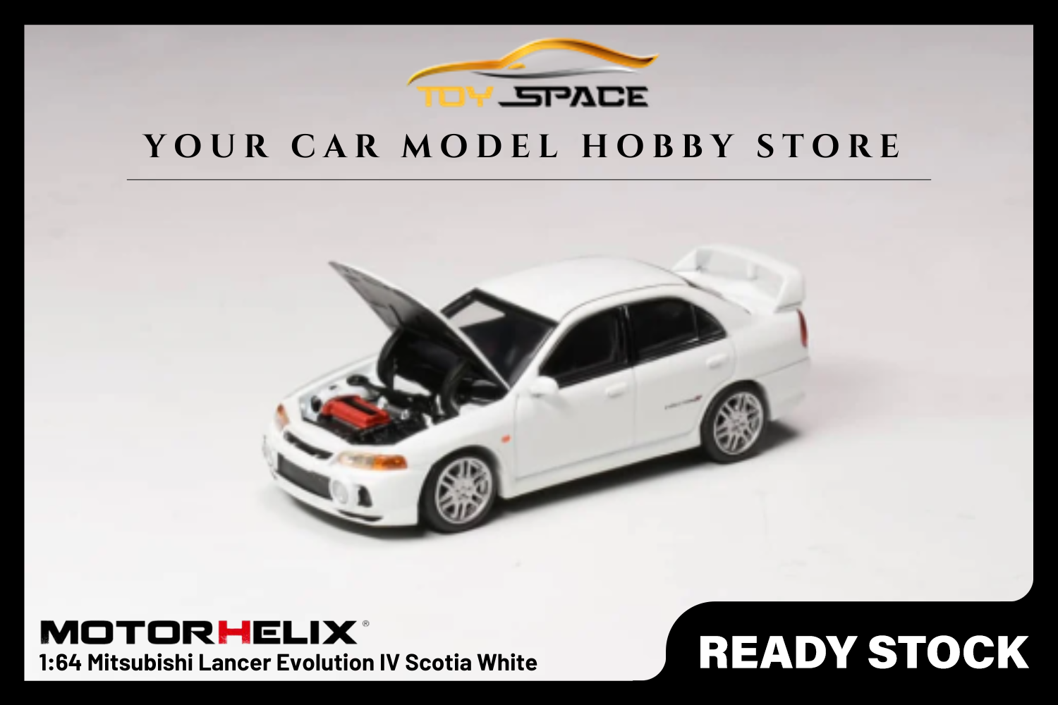 [MOTORHELIX] 1:64 Mitsubishi Lancer Evolution IV Scotia White