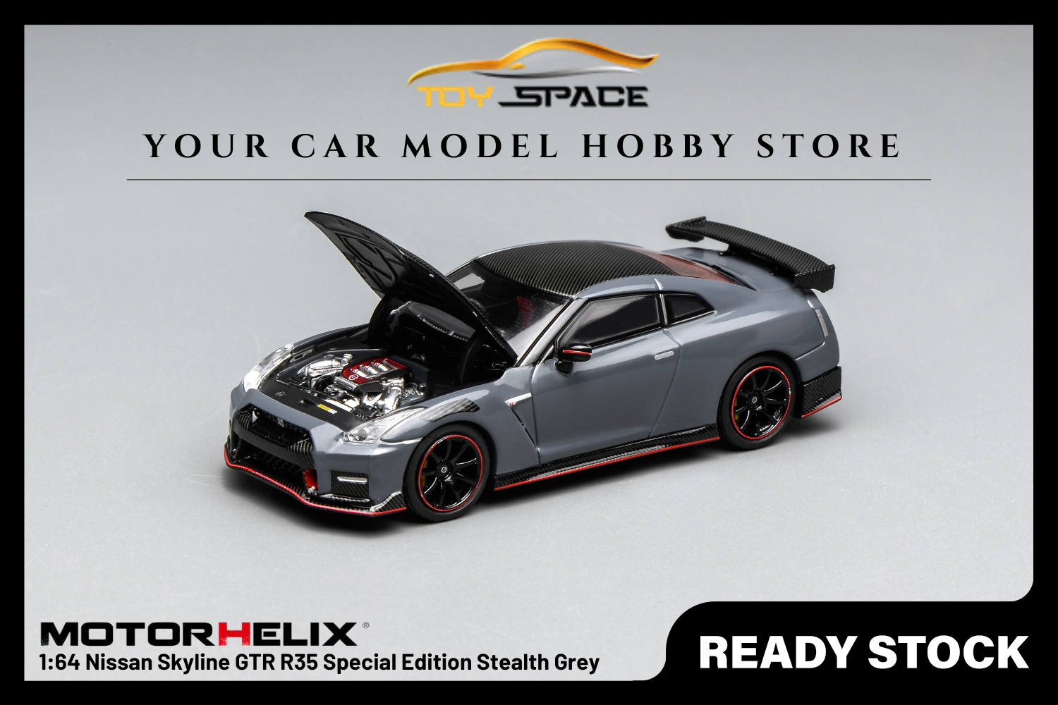 [MOTORHELIX] 1:64 Nissan Skyline GTR R35 Special Edition Stealth Grey