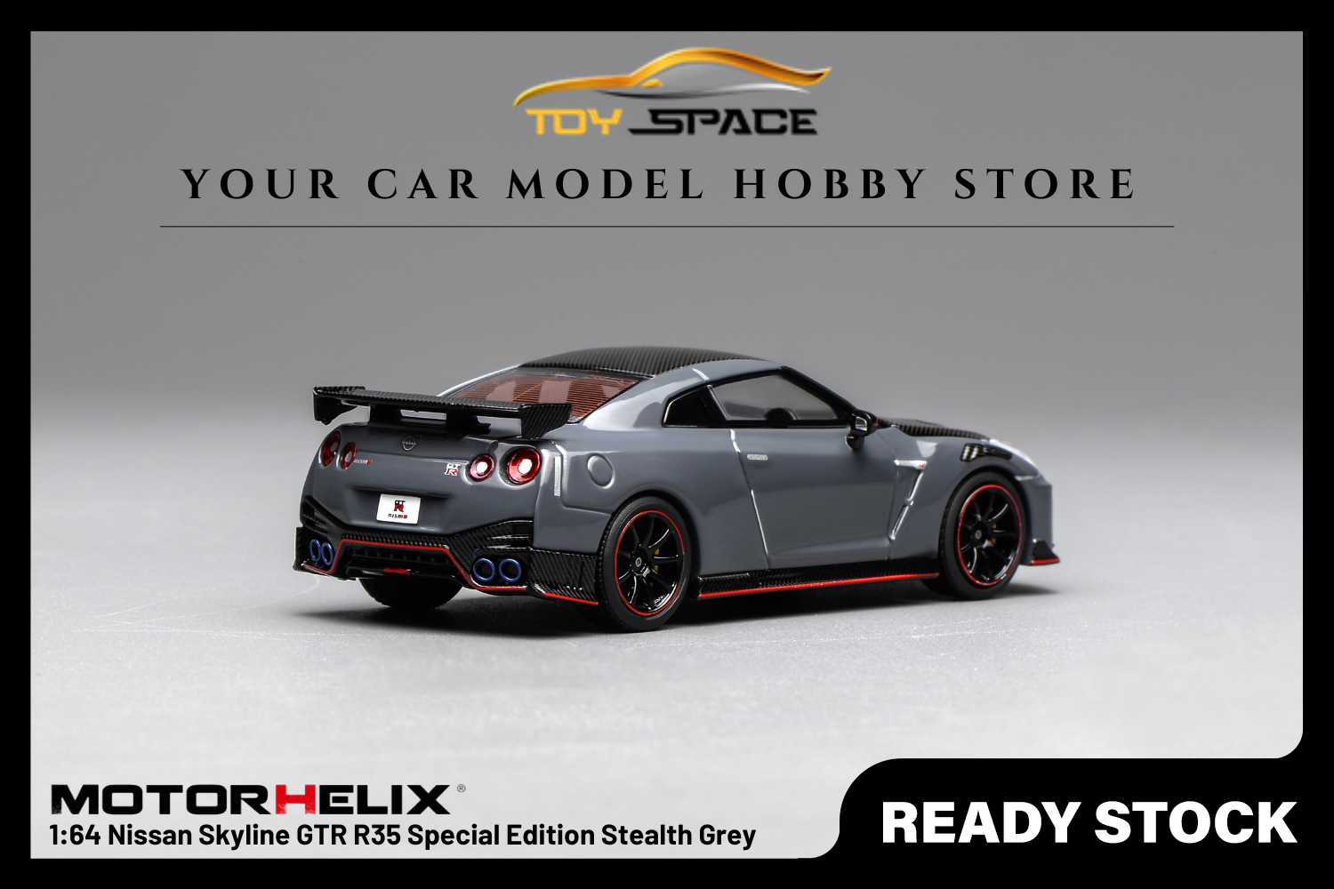 [MOTORHELIX] 1:64 Nissan Skyline GTR R35 Special Edition Stealth Grey