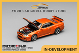 [MOTORHELIX] 1:64 Nissan Skyline GT-R (R34) V-Spec II Customized Metallic Orange