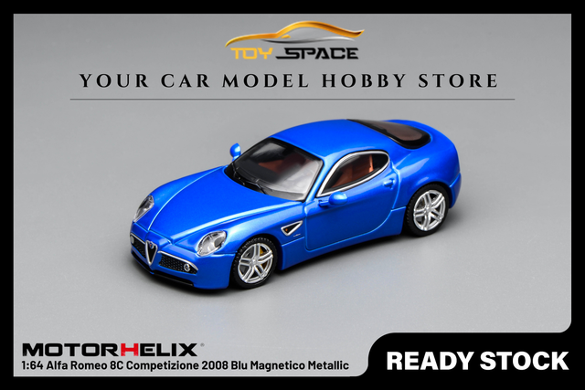 [MOTORHELIX] 1:64 Alfa Romeo 8C Competizione 2008 Blu Magnetico Metallic - Toy Space Diecast Online Store Singapore