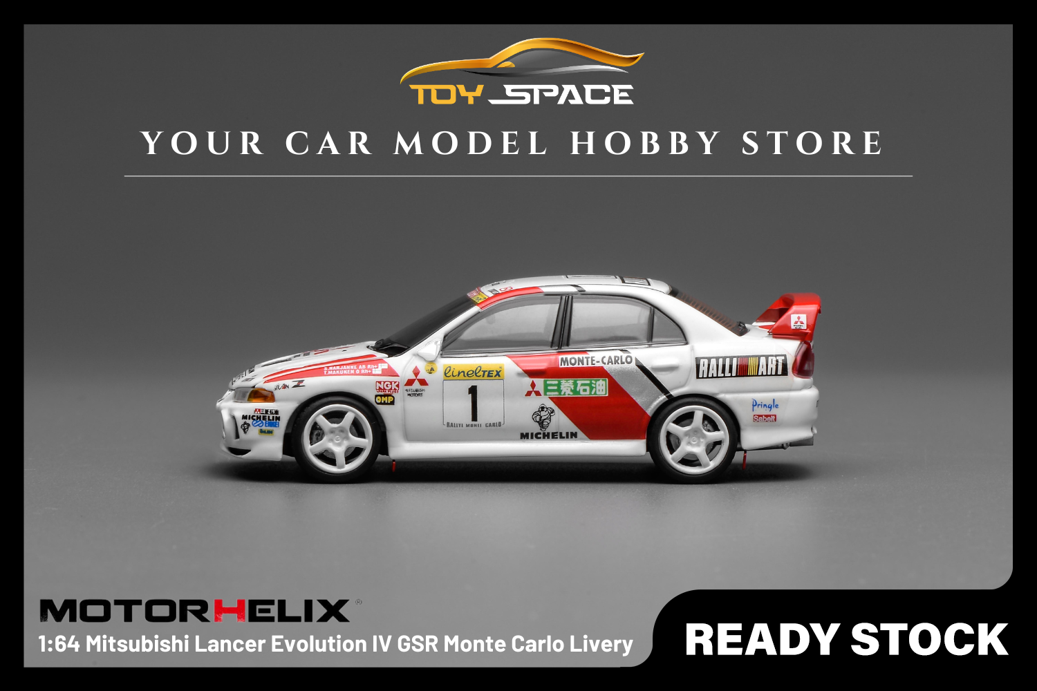 [MOTORHELIX] 1:64 Mitsubishi Lancer Evolution IV GSR Monte Carlo Livery