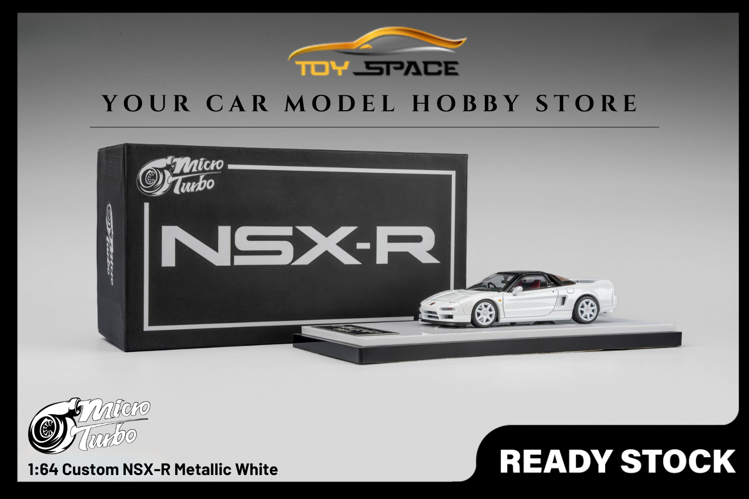 [MICRO TURBO] 1:64 Custom NSX-R Metallic White