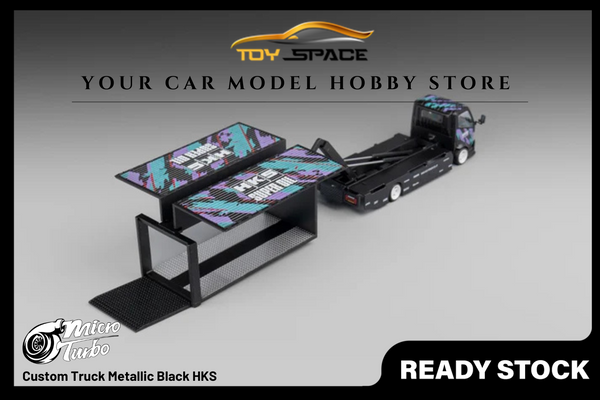 [MICRO TURBO] 1:64 Custom Truck Metallic Black HKS
