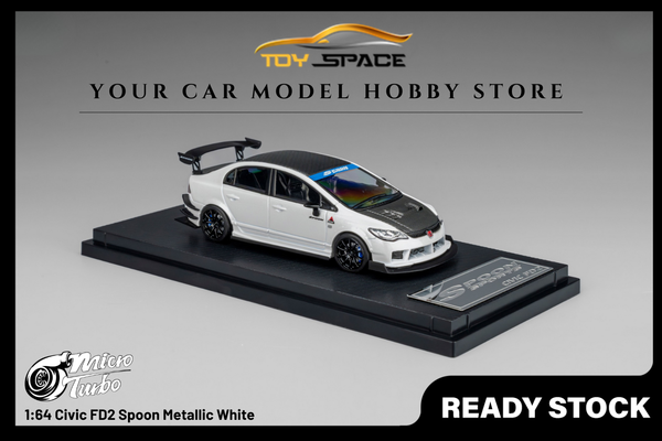 [MICRO TURBO] 1:64 Civic FD2 Spoon Metallic White