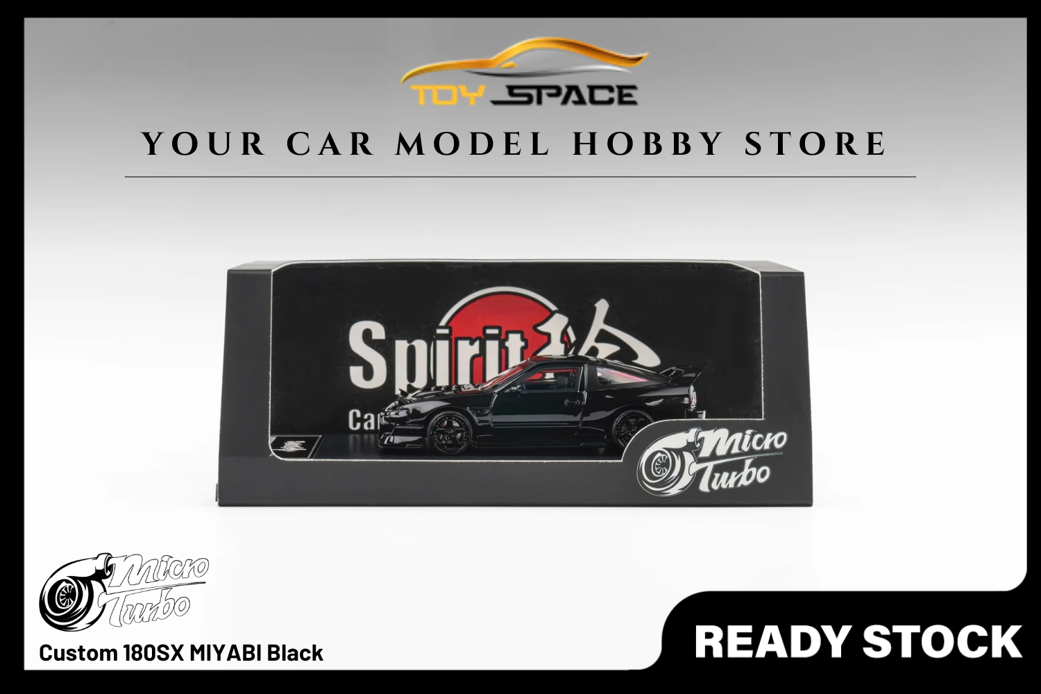 [MICRO TURBO] 1:64 Custom 180SX MIYABI Black