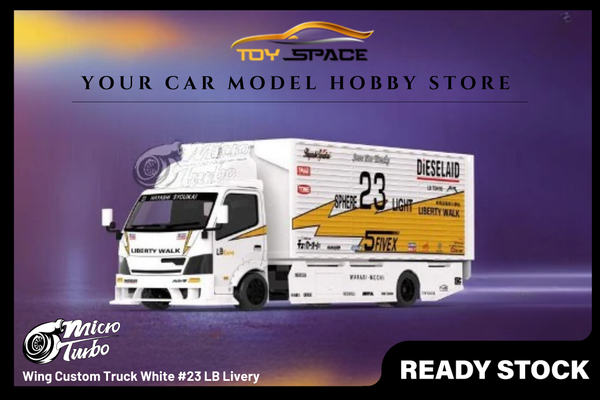 [MICRO TURBO] 1:64 Wing Custom Truck White #23 LB Livery