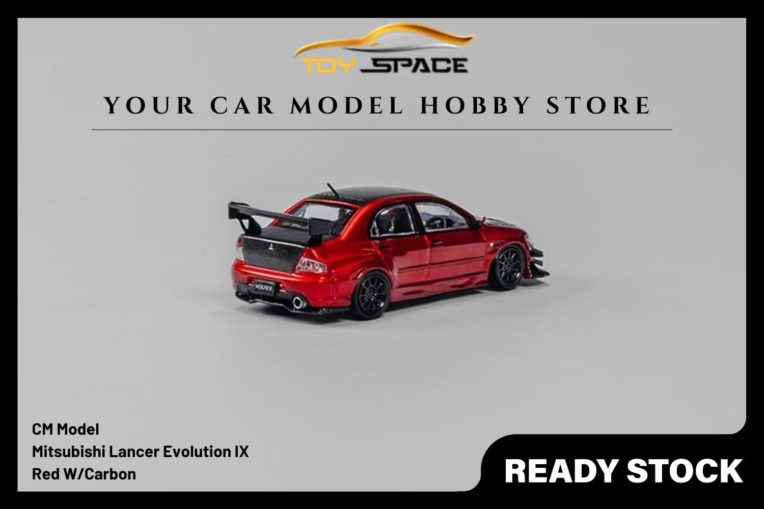 [CM MODEL] 1/64 Misubishi Lancer EVO IX Metallic Red with Carbon Bonnet