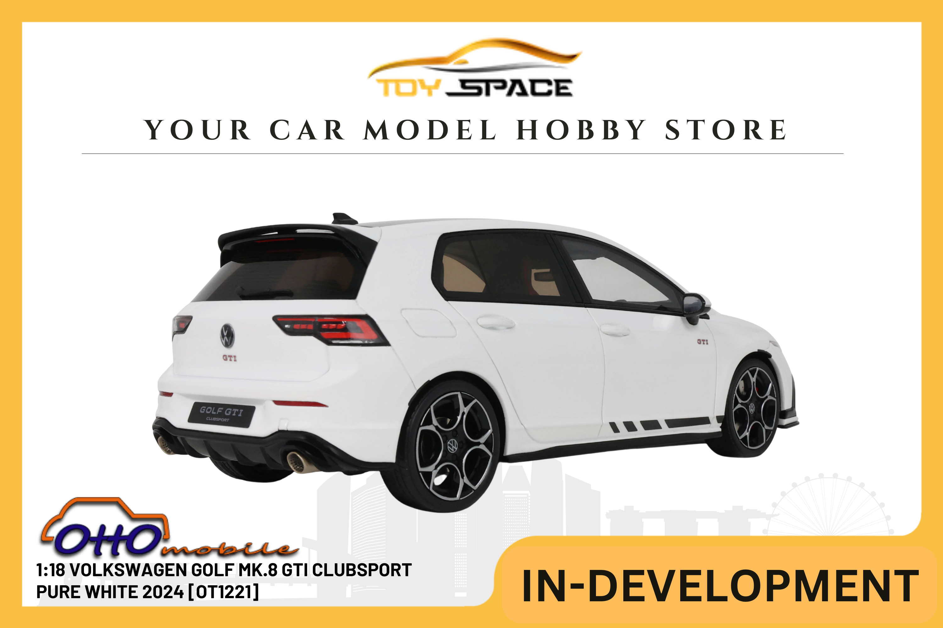 [OTTOMOBILE] 1:18 Volkswagen Golf MK.8 GTI Clubsport Pure White 2024 [OT1221]