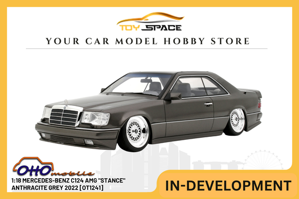 [OTTOMOBILE] 1:18 Mercedes-Benz C124 AMG "Stance" Anthracite Grey 2022 [OT1241] - Toy Space Diecast Online Store Singapore