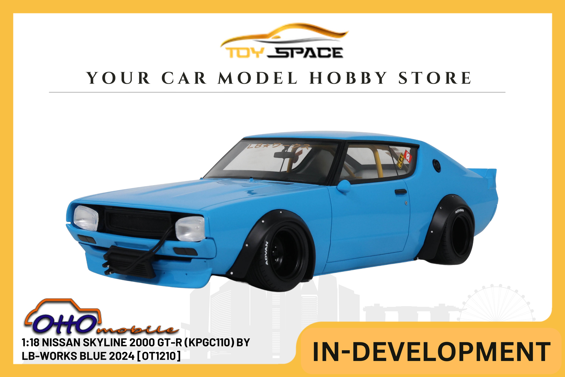 新品 IG3453 1/18 NISSAN Skyline 2000 GT-R OTTOMOBILE] 1:18 Nissan Skyline 2000 GT-R (KPGC110) By LB-Works Blue