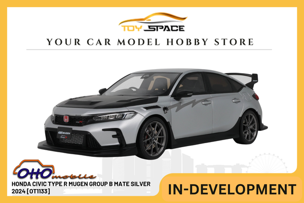 [OTTOMOBILE] 1:18 Honda Civic Type R Mugen Group B Mate Silver 2024 [OT1133]