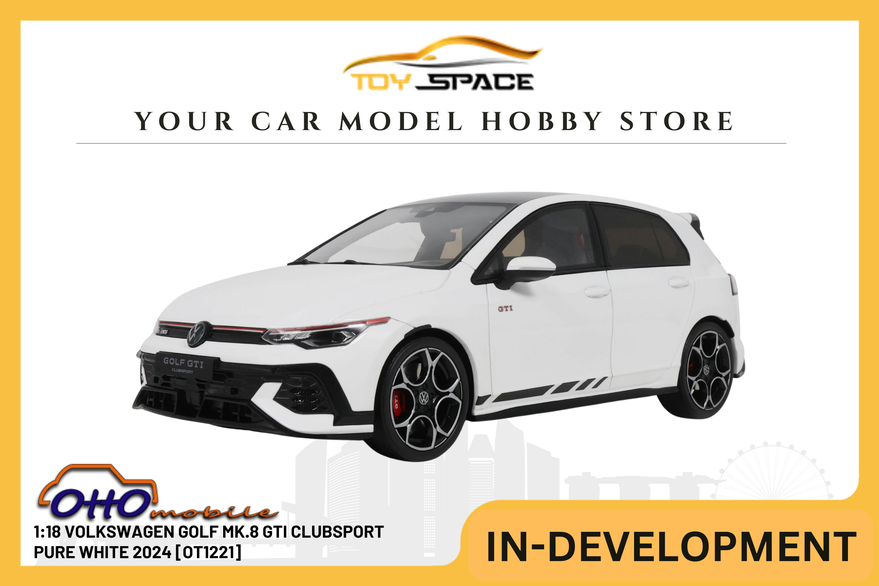 [OTTOMOBILE] 1:18 Volkswagen Golf MK.8 GTI Clubsport Pure White 2024 [OT1221]