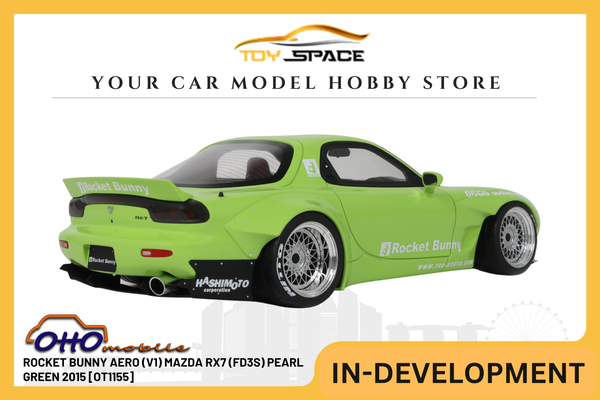 [OTTOMOBILE] 1:18 Rocket Bunny Aero (V1) Mazda RX7 (FD3S) Pearl Green 2015 [OT1155]