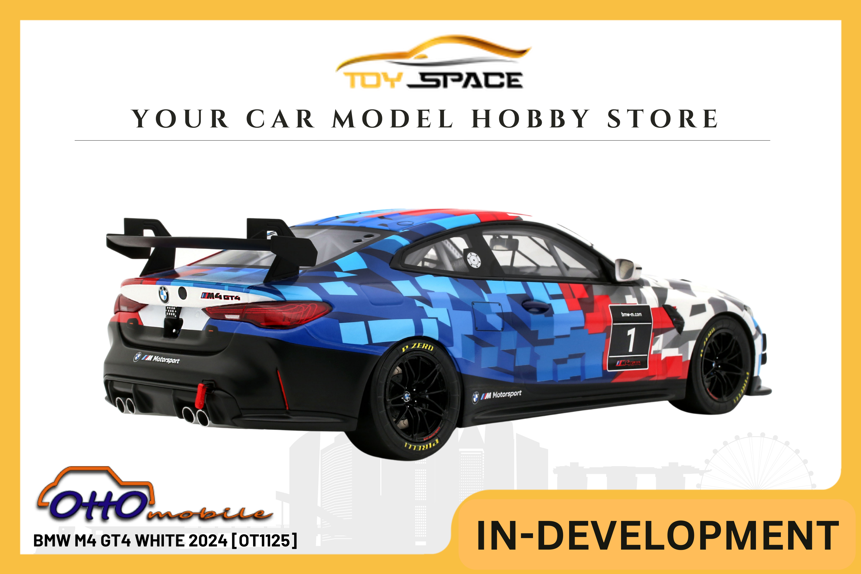 [OTTOMOBILE] 1:18 BMW M4 GT4 White 2024 [OT1125]