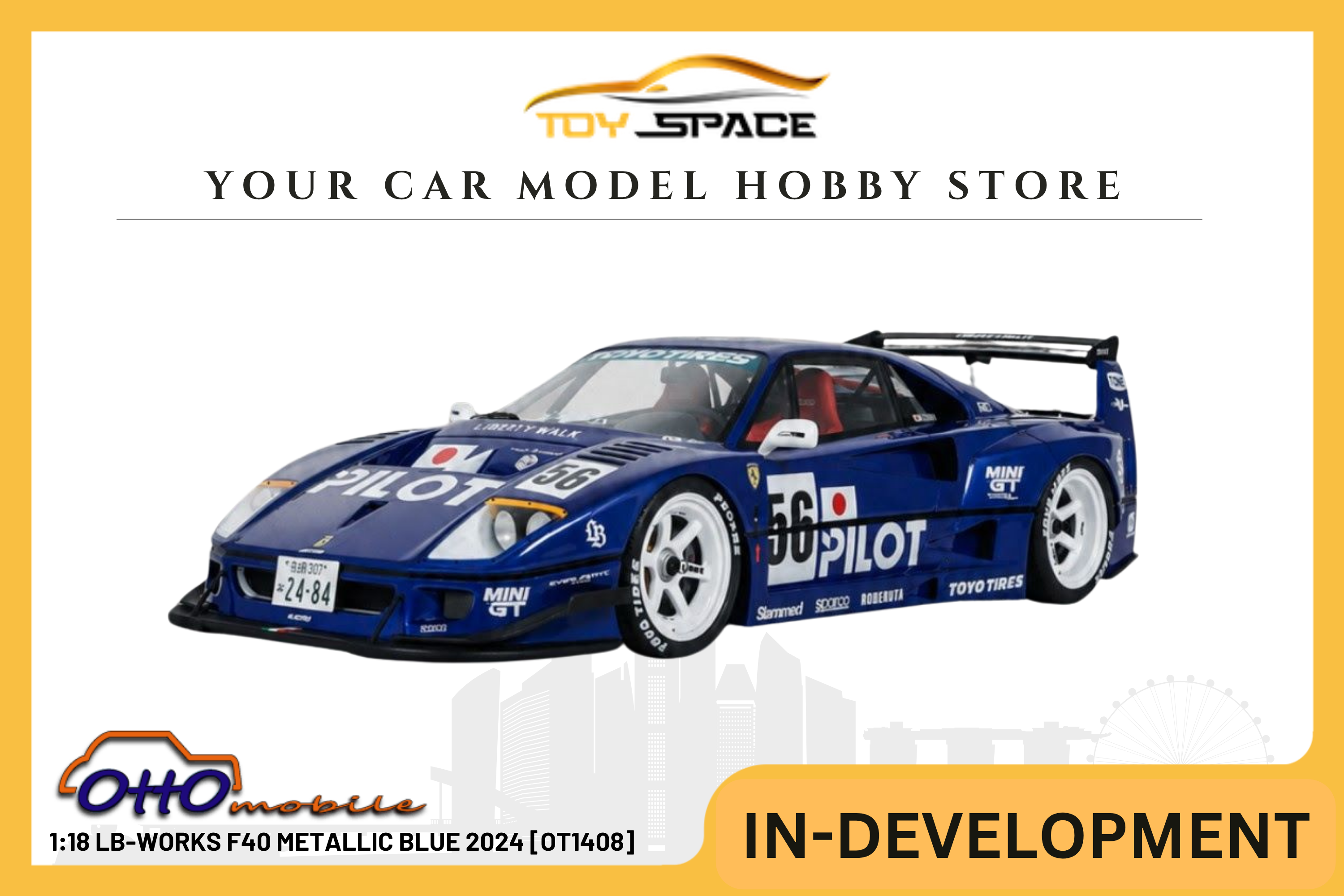 [OTTOMOBILE] 1:18 LB-Works F40 Metallic Blue 2024 [OT1408]