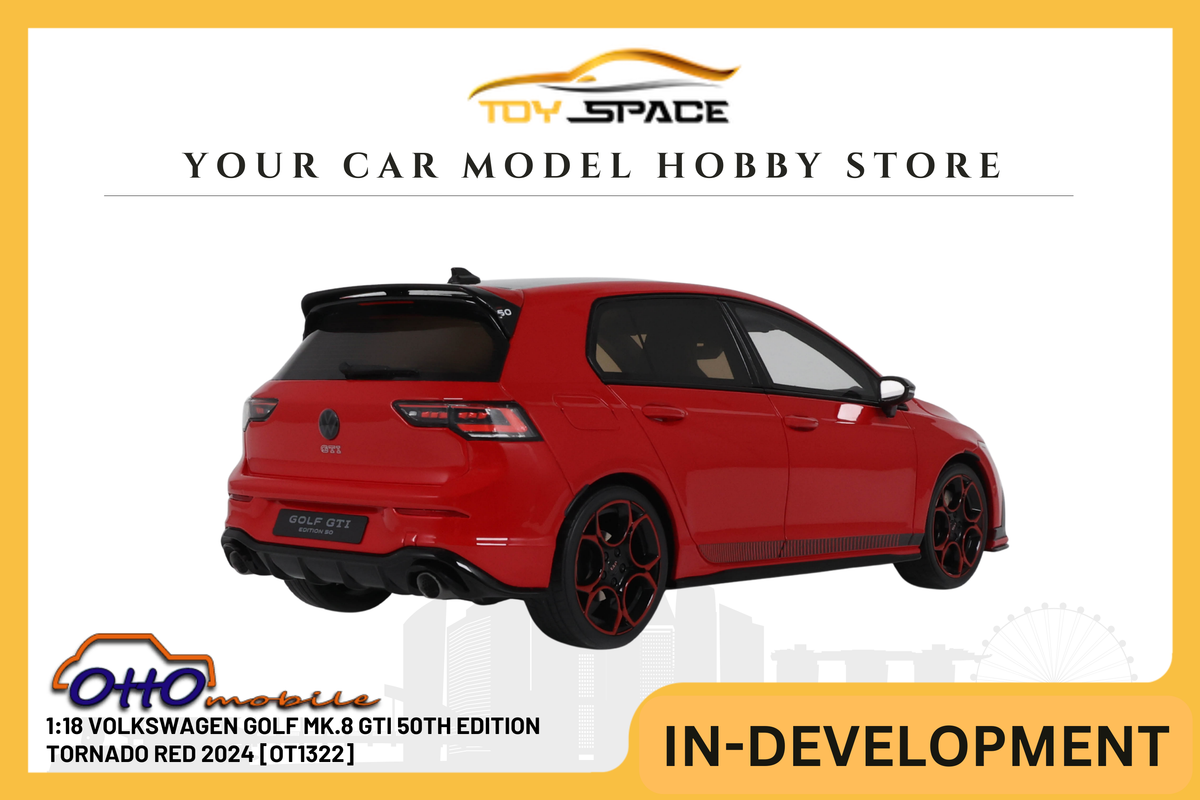 [OTTOMOBILE] 1:18 Volkswagen Golf MK.8 GTI 50th Edition Tornado Red 2024 [OT1322] - Toy Space Diecast Online Store Singapore