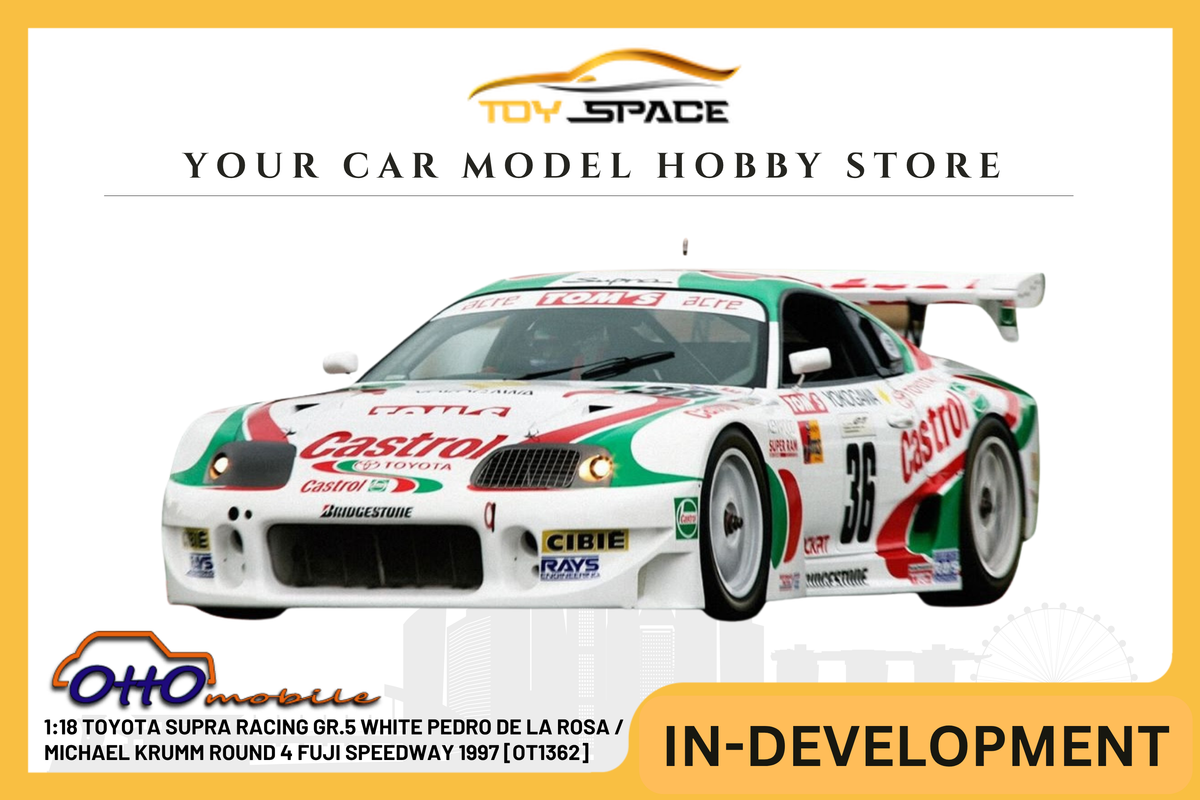 [OTTOMOBILE] 1:18 Toyota Supra Racing GR.5 White Pedro De La Rosa / Michael Krumm Round 4 Fuji Speedway 1997 [OT1362] - Toy Space Diecast Online Store Singapore