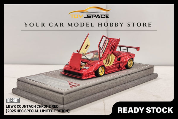 [TOPART] 1:64 LBWK Countach Chrome Red [2025 HEC Special Limited Edition]