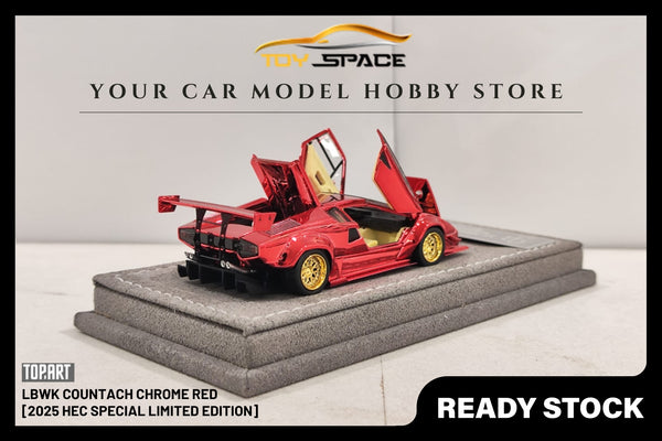 [TOPART] 1:64 LBWK Countach Chrome Red [2025 HEC Special Limited Edition]