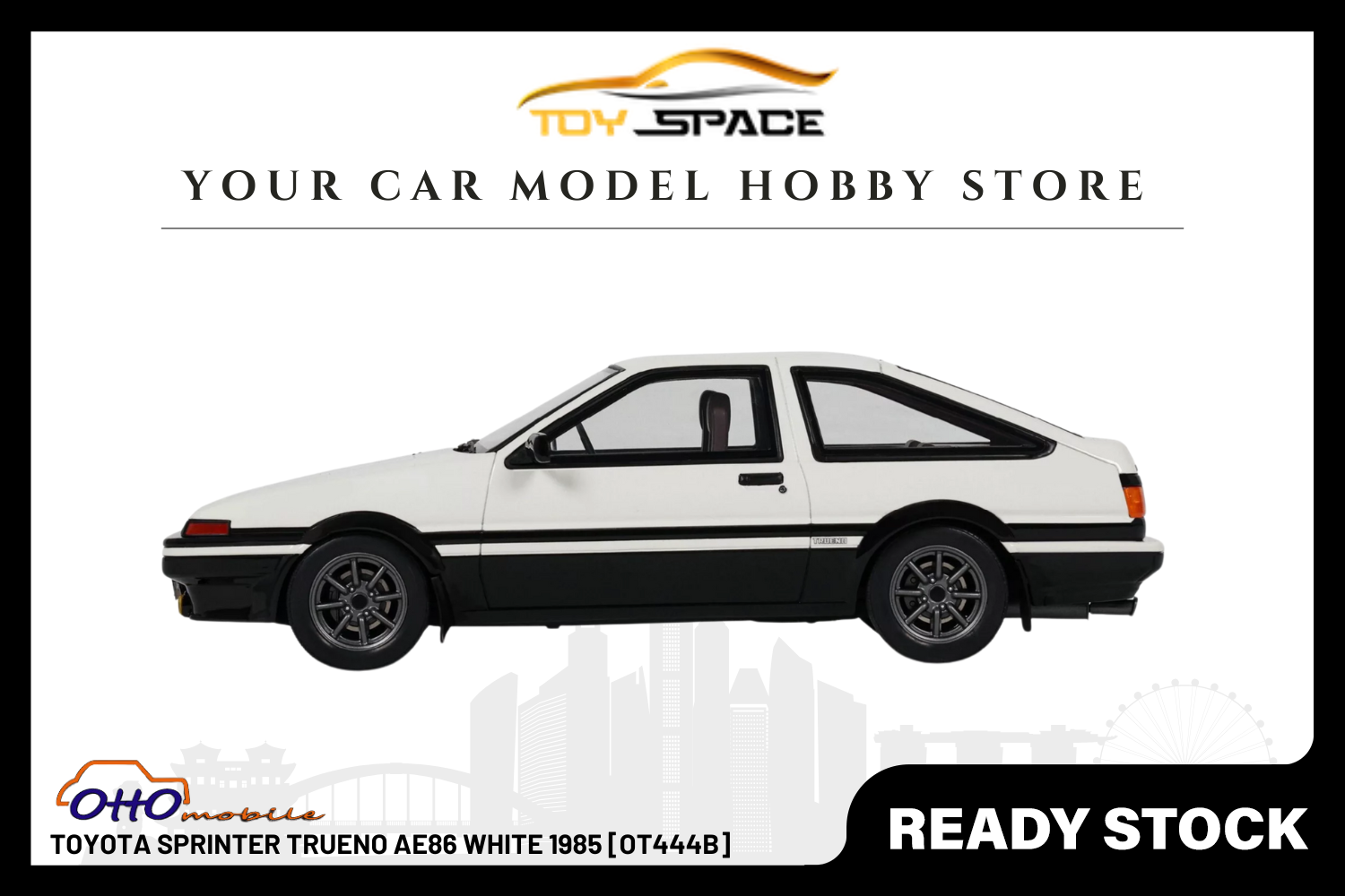 [OTTOMOBILE] 1:18 Toyota Sprinter Trueno AE86 White 1985 [OT444B]