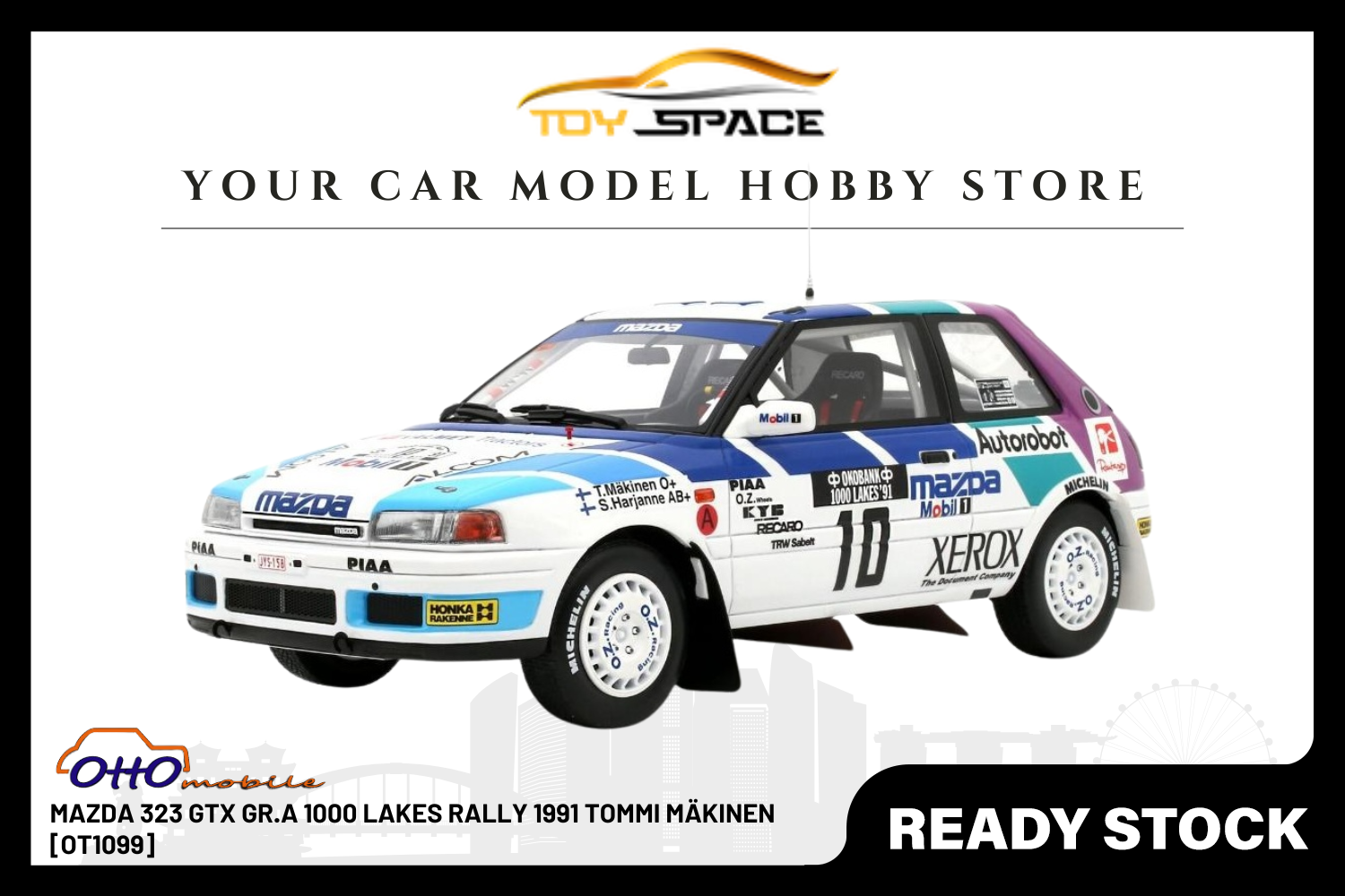 [OTTOMOBILE] 1:18 Mazda 323 GTX Gr.A 1000 Lakes Rally 1991 Tommi Mäkinen [OT1099]