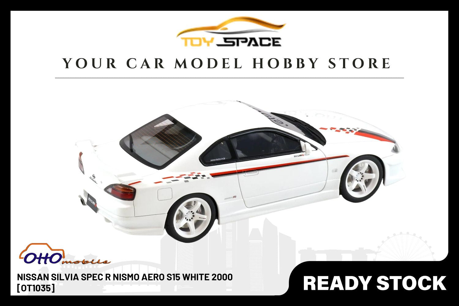 [OTTOMOBILE] 1:18 Nissan Silvia Spec R Nismo Aero S15 White 2000 [OT1035]