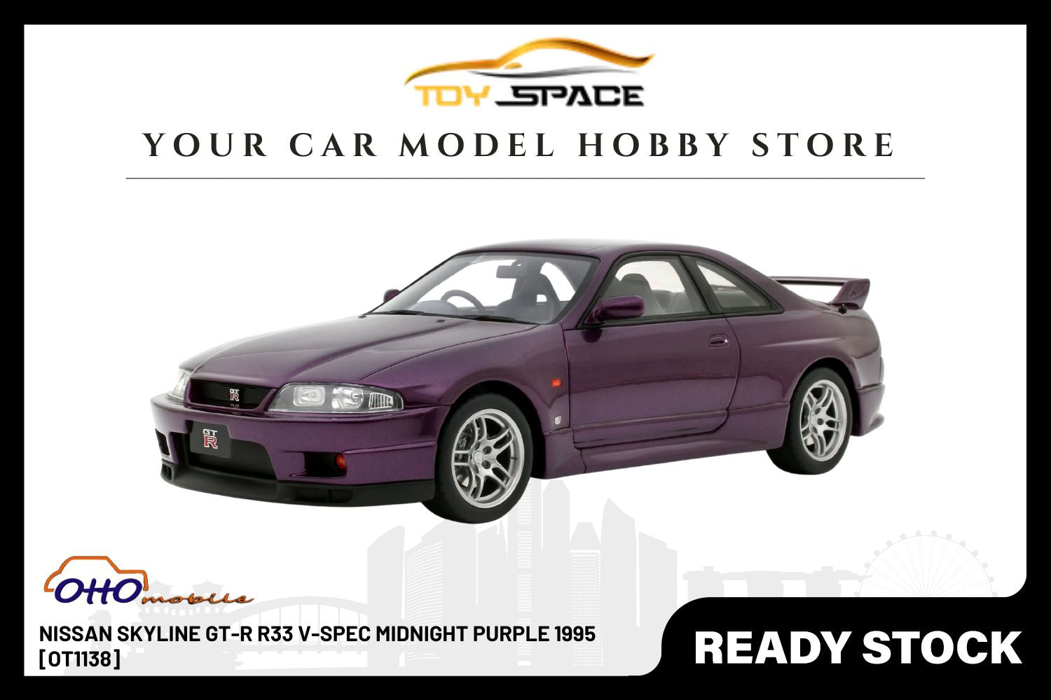 [OTTOMOBILE] 1:18 Nissan Skyline GT-R R33 V-Spec Midnight Purple 1995 [OT1138]