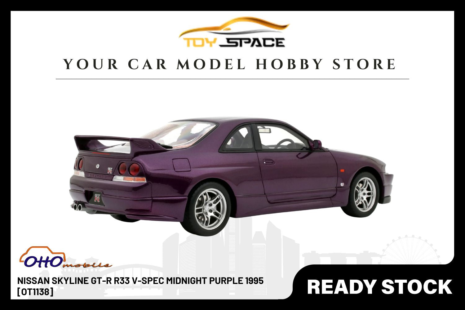 [OTTOMOBILE] 1:18 Nissan Skyline GT-R R33 V-Spec Midnight Purple 1995 [OT1138]