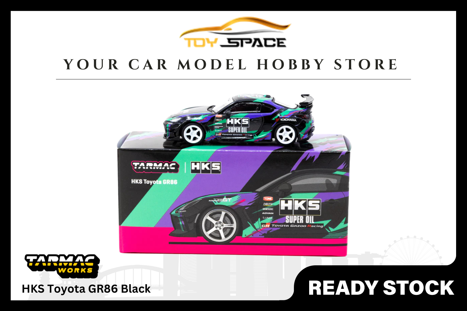 [TARMAC WORKS] 1/64 HKS Toyota GR86 Black