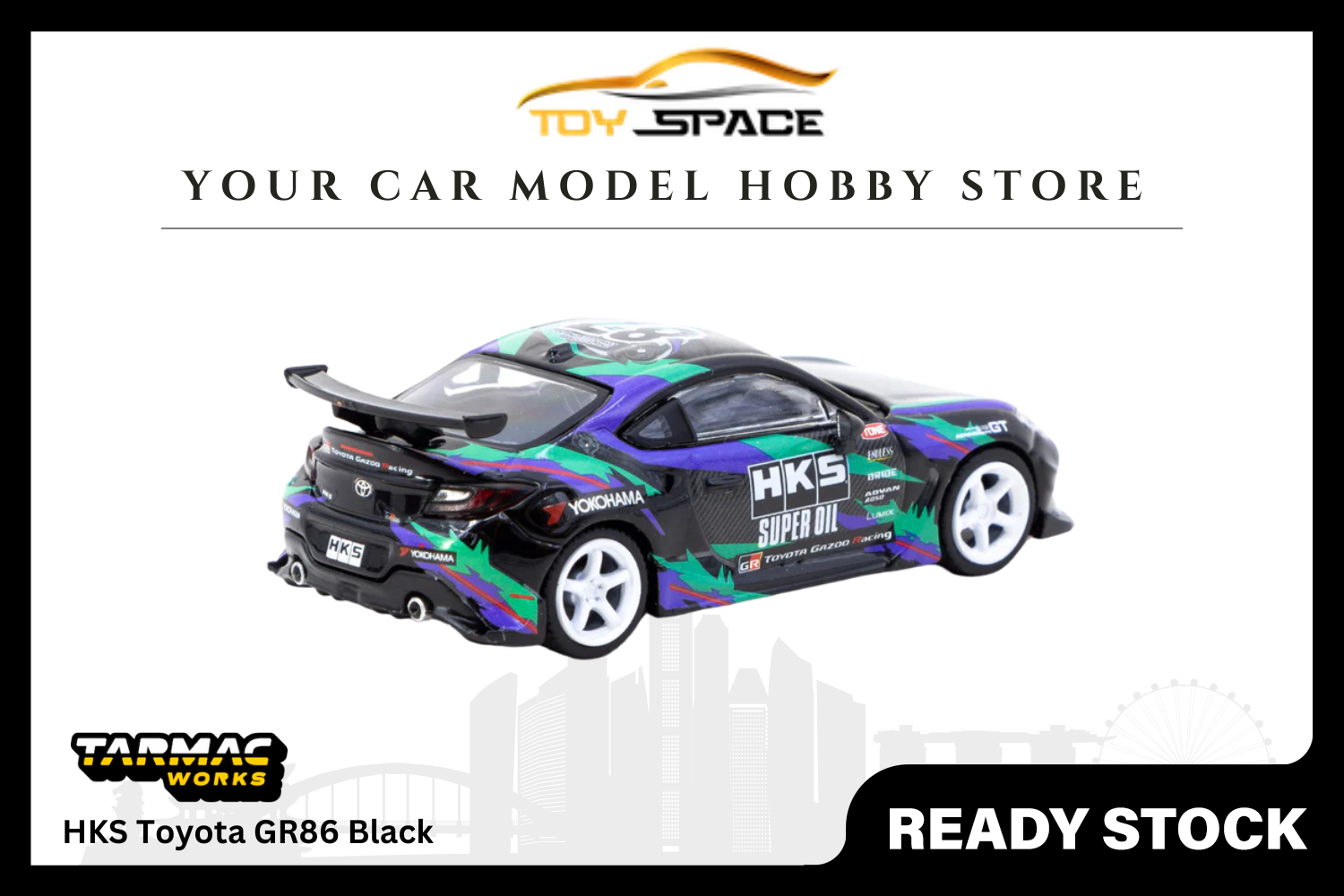 [TARMAC WORKS] 1/64 HKS Toyota GR86 Black