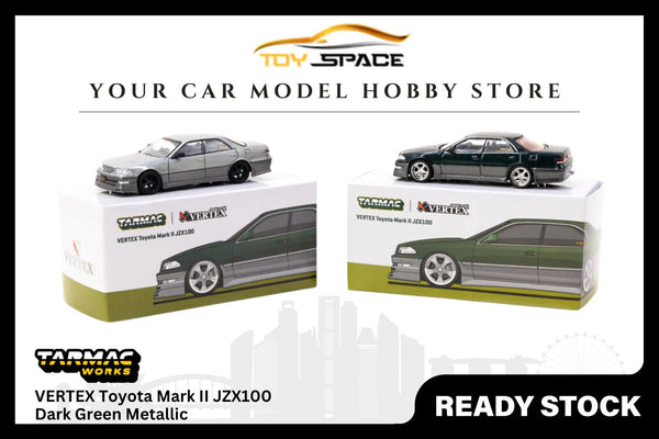 [TARMAC WORKS] 1/64 VERTEX Toyota Mark II JZX100 Dark Green Metallic - GLOBAL64