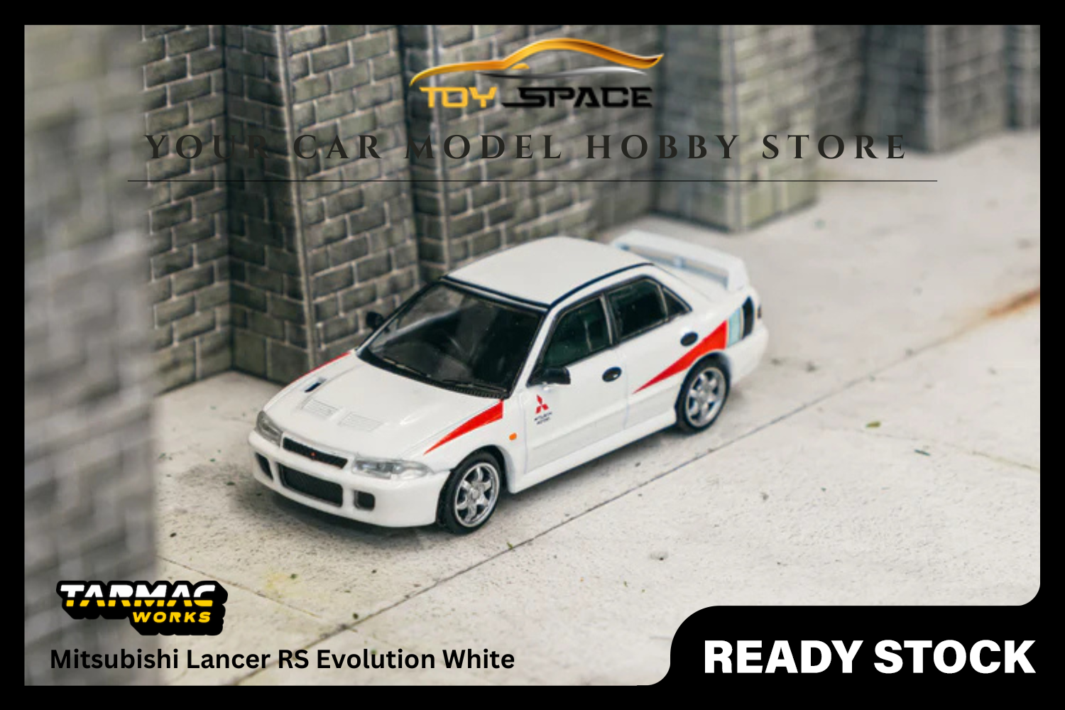 [TARMAC WORKS] 1/64 Mitsubishi Lancer RS Evolution White [Lamley Special Edition]