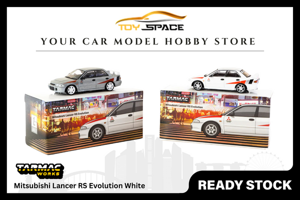 [TARMAC WORKS] 1/64 Mitsubishi Lancer RS Evolution White [Lamley Special Edition]