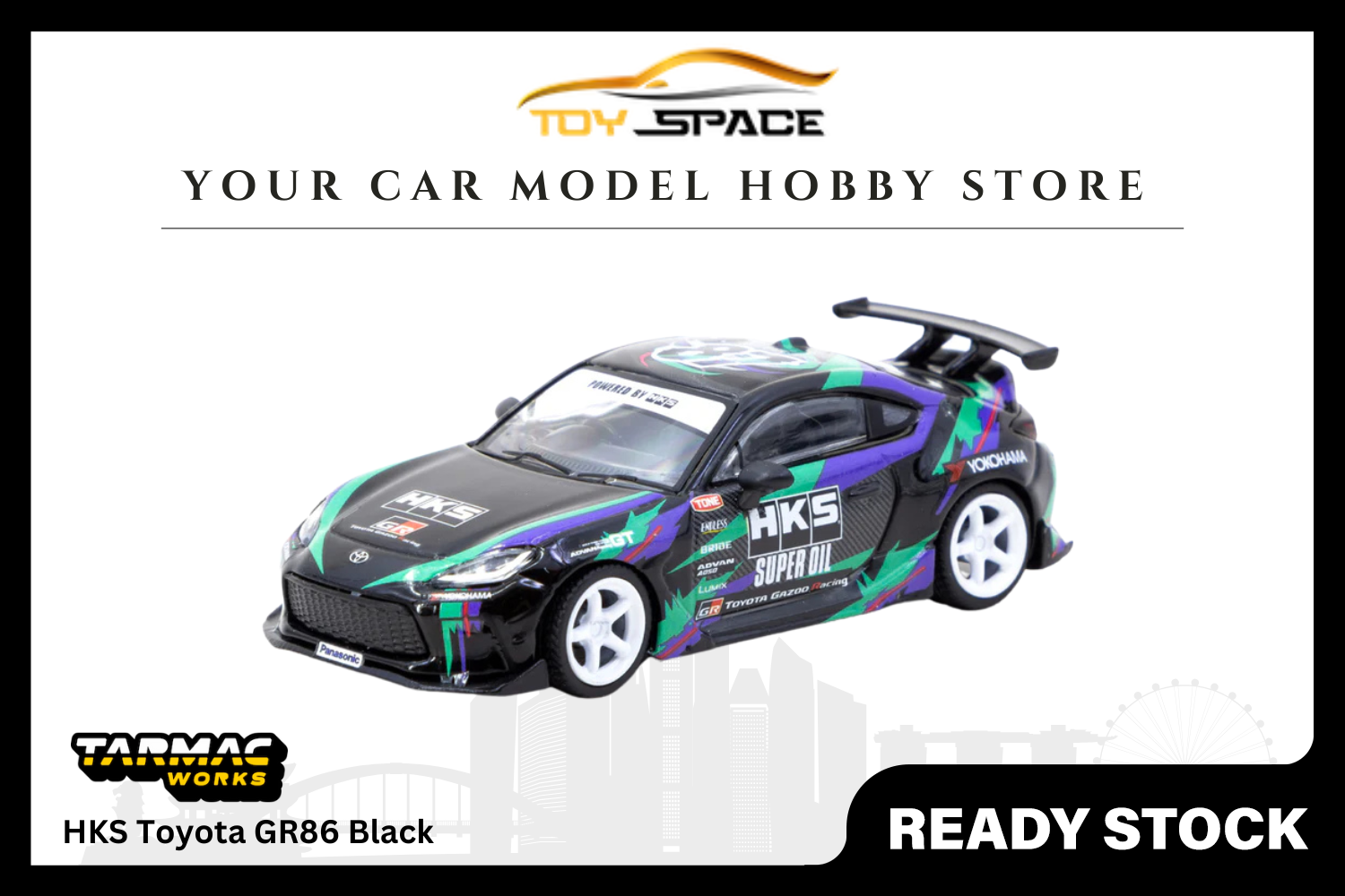 [TARMAC WORKS] 1/64 HKS Toyota GR86 Black